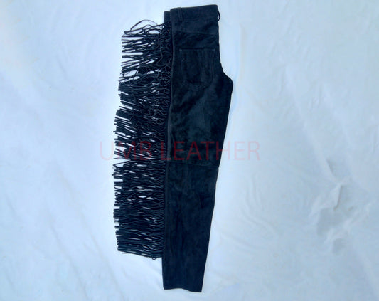 Suede Fringes LEather pants