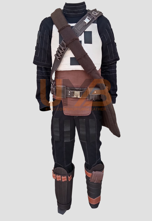 Mandalorian full costume featuring Belt, bag,vest, armor, and accessories
